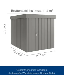 Hörmann Metallgerätehaus Juno JFD6 M-Sk Motiv Modern, ca. B229/H222/T277 cm