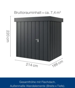 Hörmann Metallgerätehaus Juno JFD4 M-Sk Motiv Modern, ca. B229/H222/T181 cm