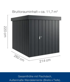 Hörmann Metallgerätehaus Juno JFD6 M-Sk Motiv Modern, ca. B229/H222/T277 cm