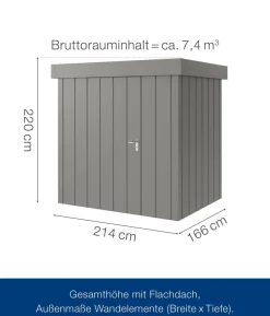 Hörmann Metallgerätehaus Juno JFD4 M-Sk Motiv Modern, ca. B229/H222/T181 cm