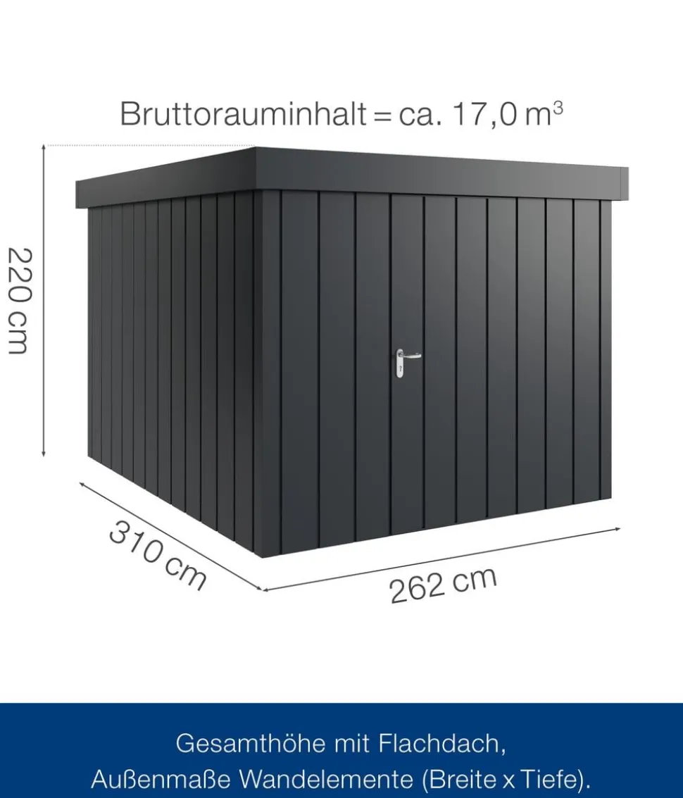 Hörmann Metallgerätehaus Juno JFD11 M-Sk Motiv Modern, ca. B277/H222/T325 cm