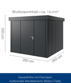 Hörmann Metallgerätehaus Juno JFD10 L-Sk Motiv Design, ca. B277/H222/T277 cm