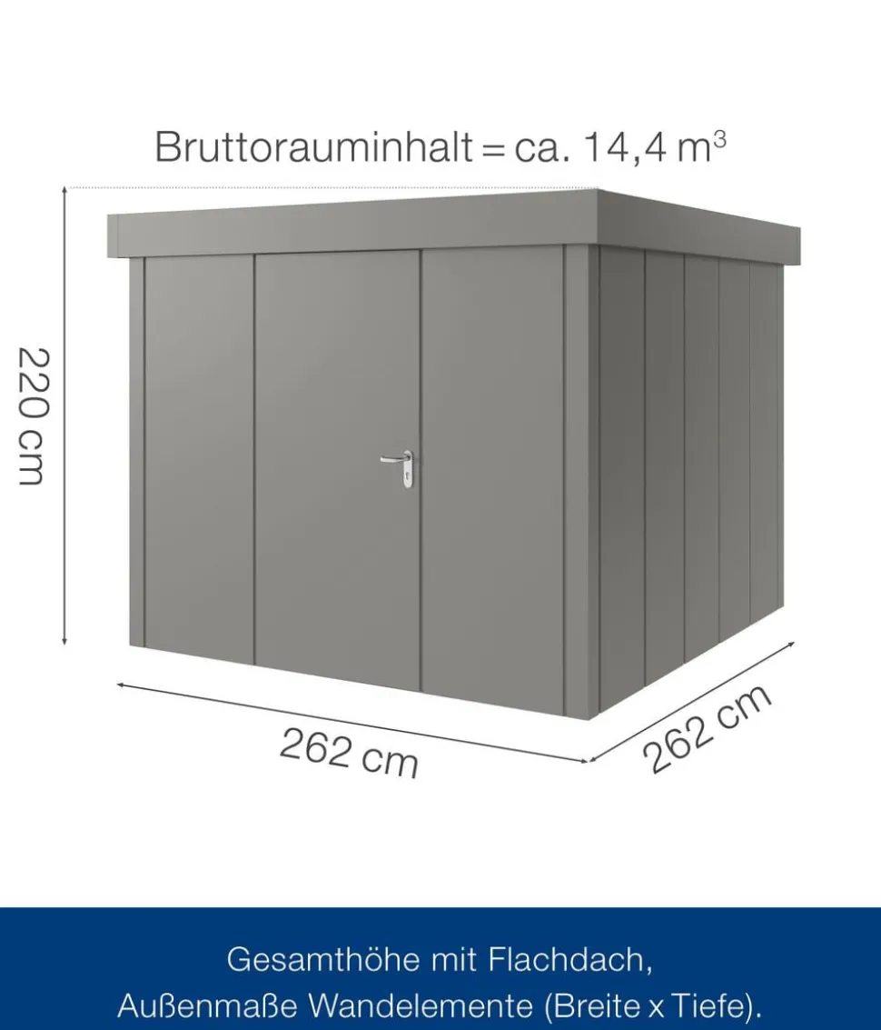 Hörmann Metallgerätehaus Juno JFD10 L-Sk Motiv Design, ca. B277/H222/T277 cm