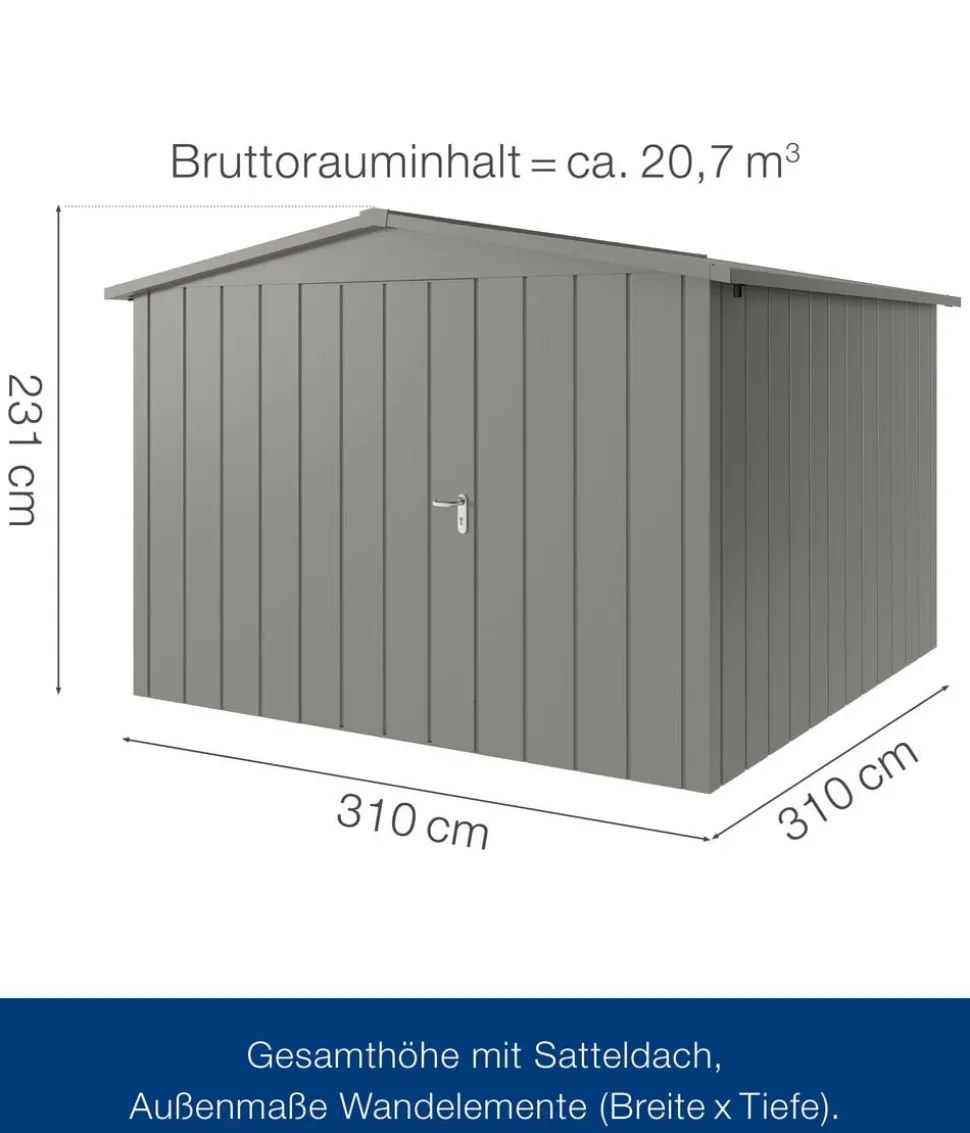 Hörmann Metallgerätehaus Juno JSD14 M-Sk Motiv Modern, ca. B333/H231/T325 cm