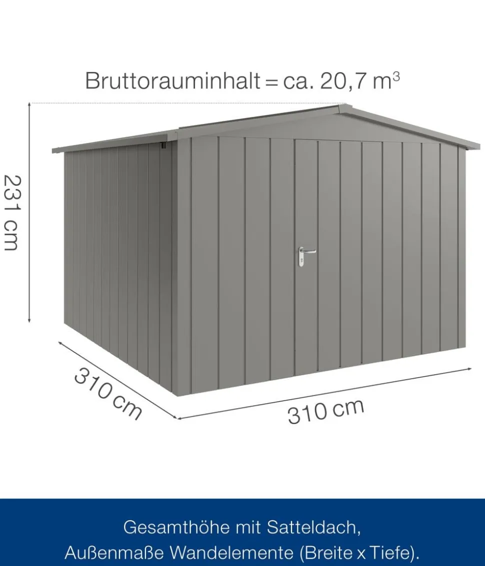 Hörmann Metallgerätehaus Juno JSD14 M-Sk Motiv Modern, ca. B333/H231/T325 cm