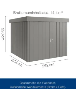 Hörmann Metallgerätehaus Juno JFD10 M-Sk Motiv Modern mit Doppeltür, ca. B277/H222/T277 cm