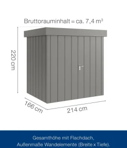 Hörmann Metallgerätehaus Juno JFD4 M-Sk Motiv Modern mit Doppeltür, ca. B229/H222/T181 cm