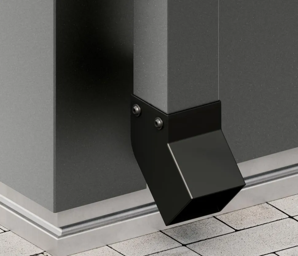 Hörmann Stahl-Regenfallrohr-Set, Graualuminium, 2 Stk.
