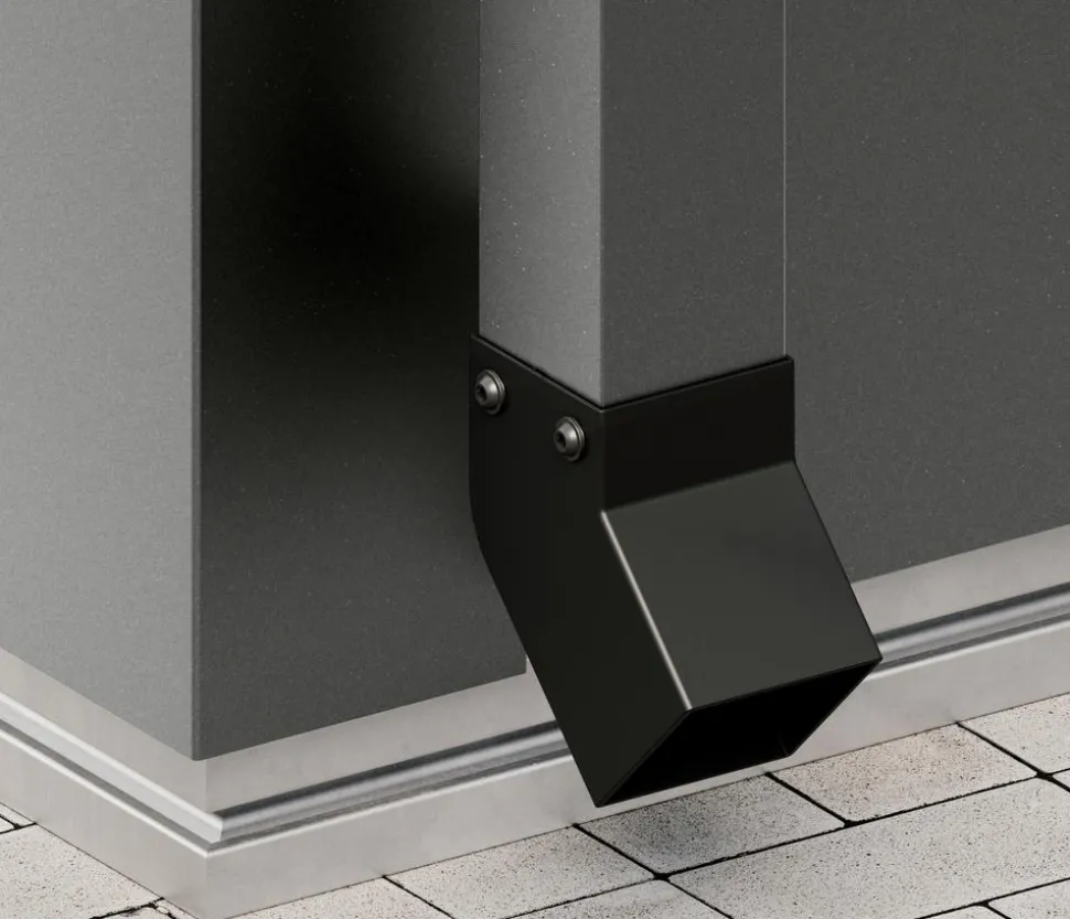 Hörmann Stahl-Regenfallrohr-Set, Graualuminium, 2 Stk.