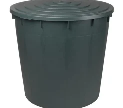 ICS Kunststoff-Deckel für Regentonne 500 l, rund, dunkelgrün
