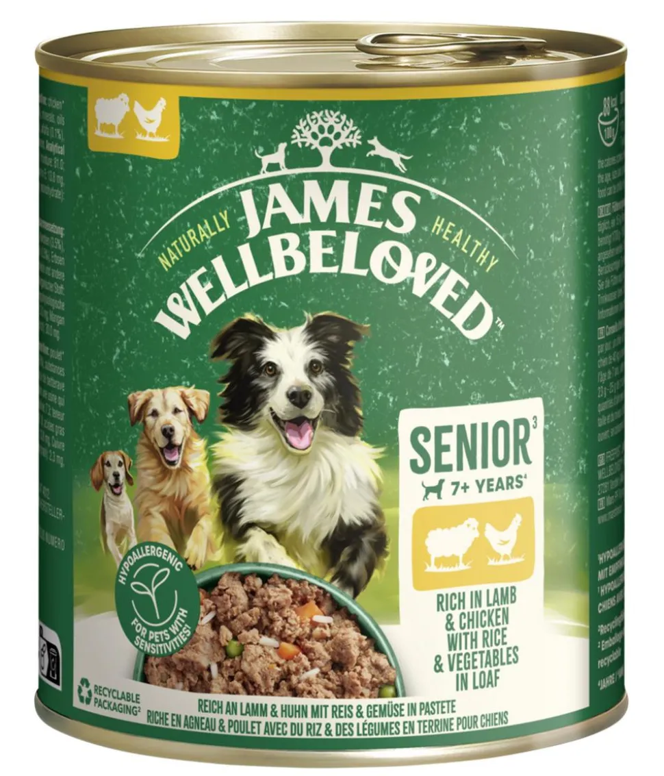 James Wellbeloved Nassfutter für Hunde Senior, Lamm & Huhn in Pastete
