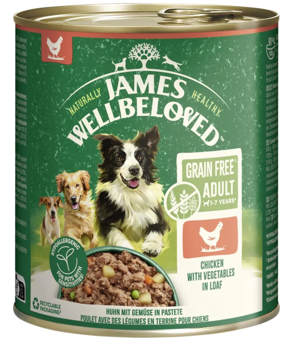 James Wellbeloved Nassfutter für Hunde Grainfree Adult, Huhn in Pastete