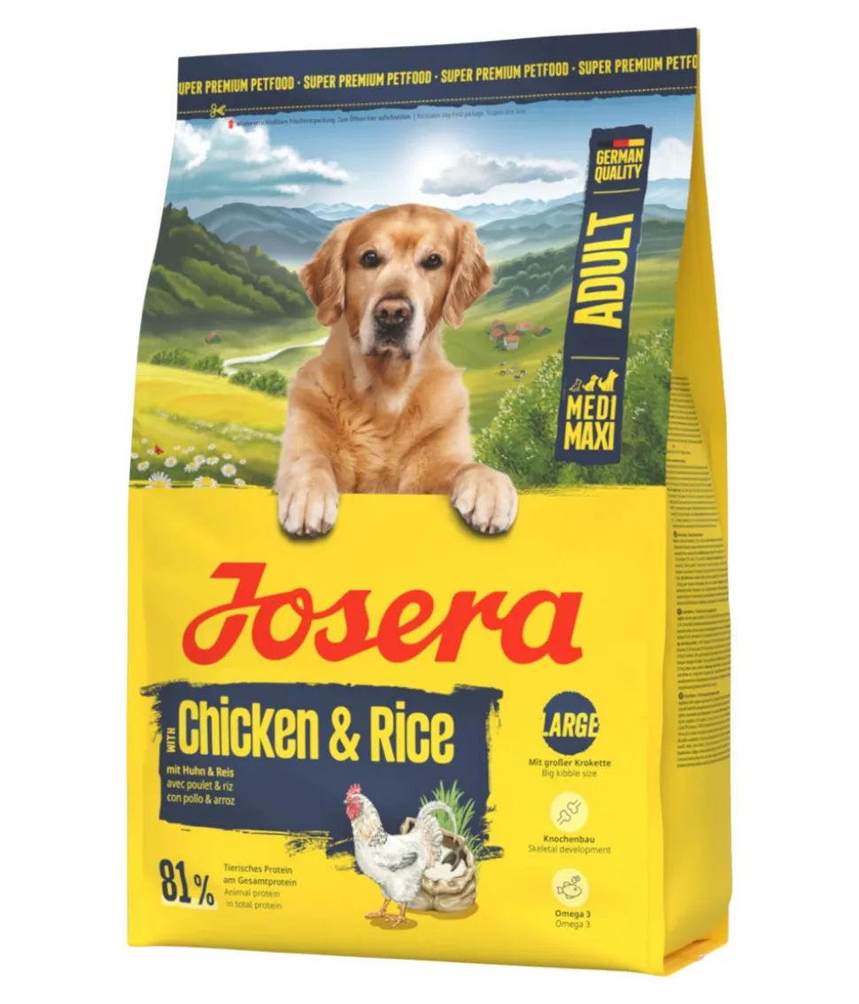 Josera Trockenfutter für Hunde Medi/Maxi Adult, Huhn & Reis