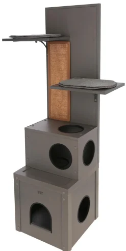 KERBL Katzenspielhaus Alex ECO, grau, ca. B42/H152,5/T42 cm