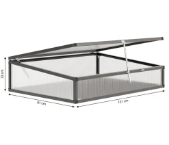 KGT Frühbeetaufsatz 130, anthrazit, ca. B121/H32/T91 cm