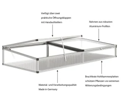 KGT Frühbeetaufsatz für Hochbeet 210, silber