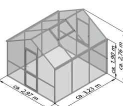 KGT Gewächshaus Dahlie III, ca. B297/H276/T323 cm