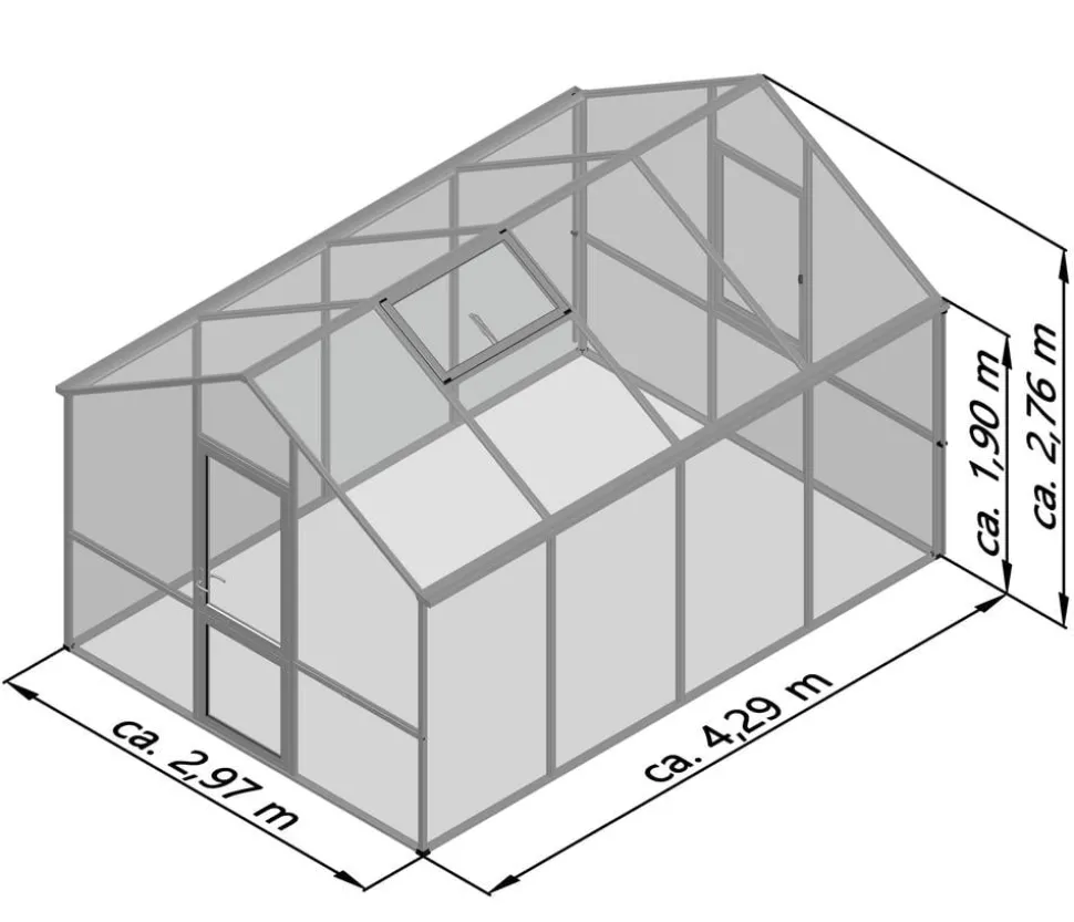 KGT Gewächshaus Dahlie IV, ca. B297/H276/T429 cm