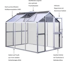 KGT Gewächshaus Galant III, ESG + HKP