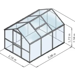 KGT Gewächshaus Galant III, ESG + HKP