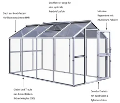 KGT Gewächshaus Galant IV, ESG + HKP