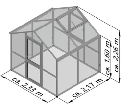KGT Gewächshaus Iris II, ca. B233/H226/T217 cm