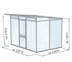 KGT Gewächshaus Linea II, ca. B297/H215/T254 cm