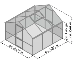 KGT Gewächshaus Nelke III, ca. B297/H244/T323 cm