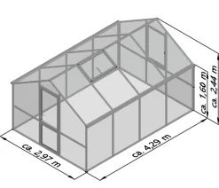 KGT Gewächshaus Nelke IV, ca. B297/H244/T429 cm