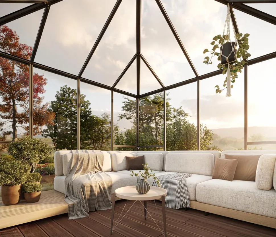 KGT Gewächshaus-Pavillon PaviLux 3 x 3 m ESG/HKP, ca. B300/H288/T300 cm