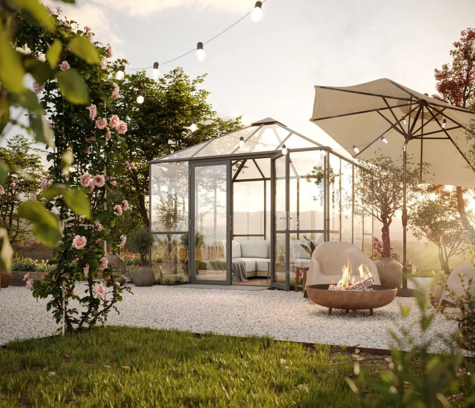 KGT Gewächshaus-Pavillon PaviLux 3 x 3 m ESG/HKP, ca. B300/H288/T300 cm