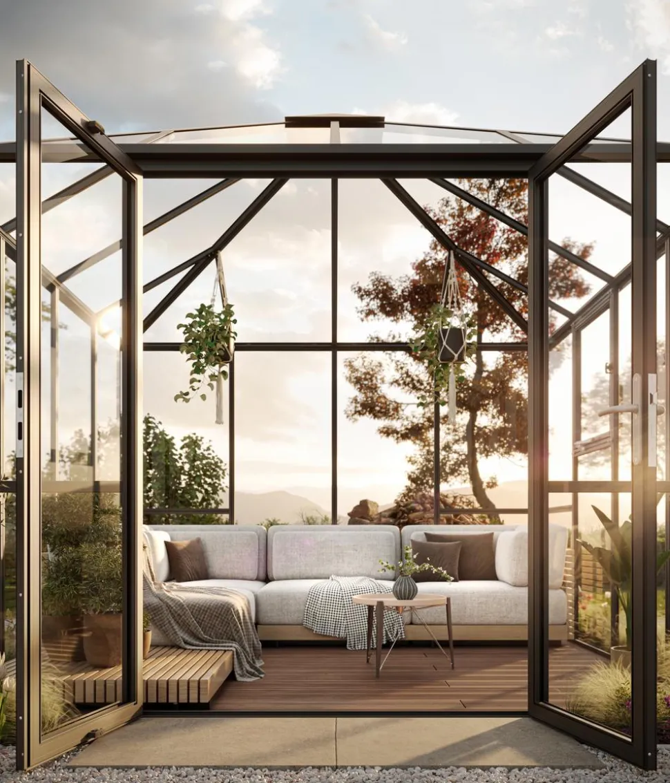 KGT Gewächshaus-Pavillon PaviLux 3 x 3 m ESG/HKP, ca. B300/H288/T300 cm