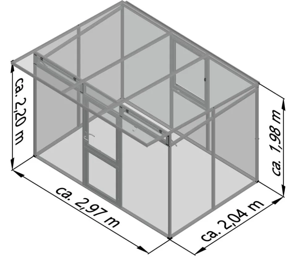 KGT Gewächshaus Santini II, ca. B297/H215/T254 cm