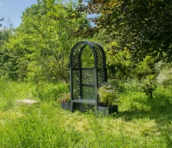 KHW Kunststoff-Gartenbank mit Rosenbogen Amsterdam, ca. B174/H207/T49 cm