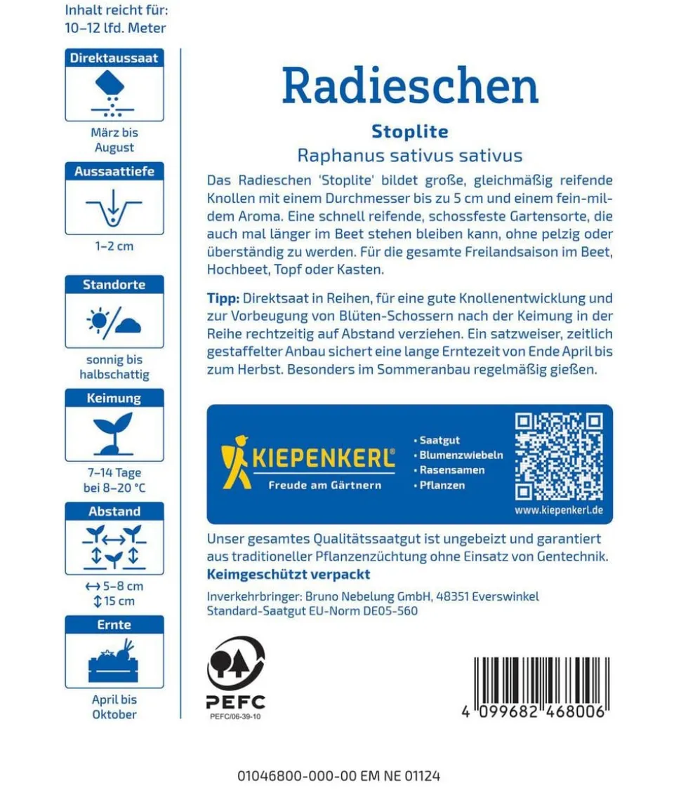 Kiepenkerl Saatgut Radies 'Stoplite'