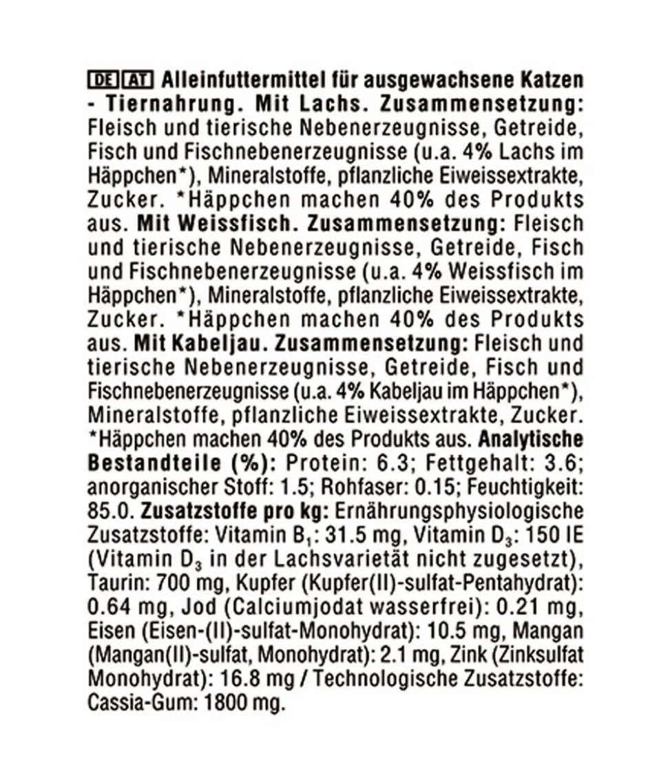 KITEKAT® Nassfutter für Katzen Multipack Fisch-Box in Gelee, Adult, 12 x 85 g