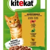 KITEKAT® Nassfutter für Katzen Multipack Jagdschmaus in Sauce, Adult, 12 x 85 g