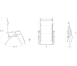 Lafuma Relaxliege R Clip, ca. B67/H114/T88 cm