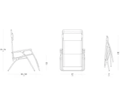 Lafuma Relaxliege R Clip, ca. B67/H114/T88 cm