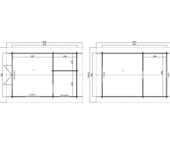 Lasita Maja Blockbohlenhaus Caroline 2.2, ca. B675/H330,6/T489,9 cm