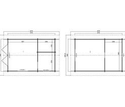 Lasita Maja Blockbohlenhaus Caroline 2.3, ca. B675/H330,6/T489,9 cm