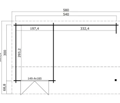 Lasita Maja Gartenhaus Kenzo, ca. B580/H273,6/T389,3 cm
