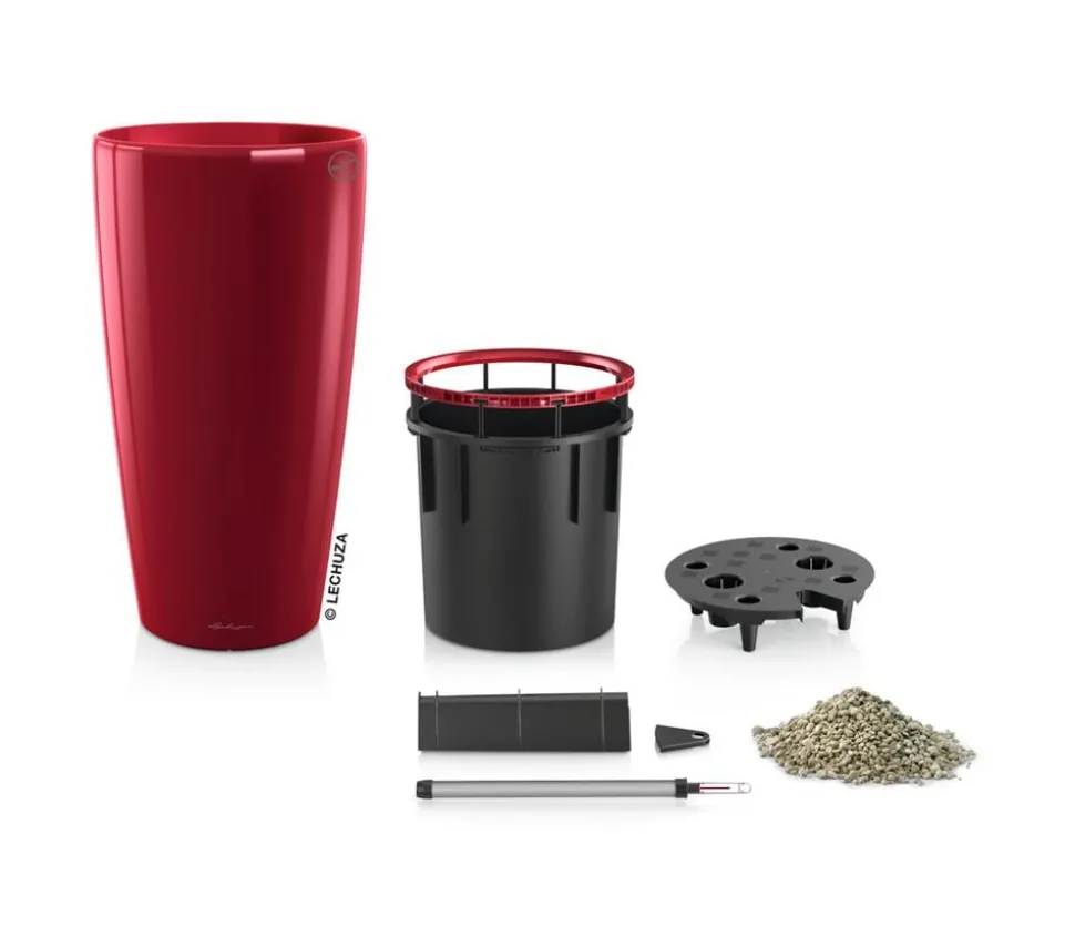 LECHUZA® Rondo hochglanz All-in-One-Set, scarlet rot, 15759