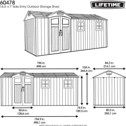 Lifetime Gerätehaus Idaho, ca. B498/H264,5/T214,1 cm