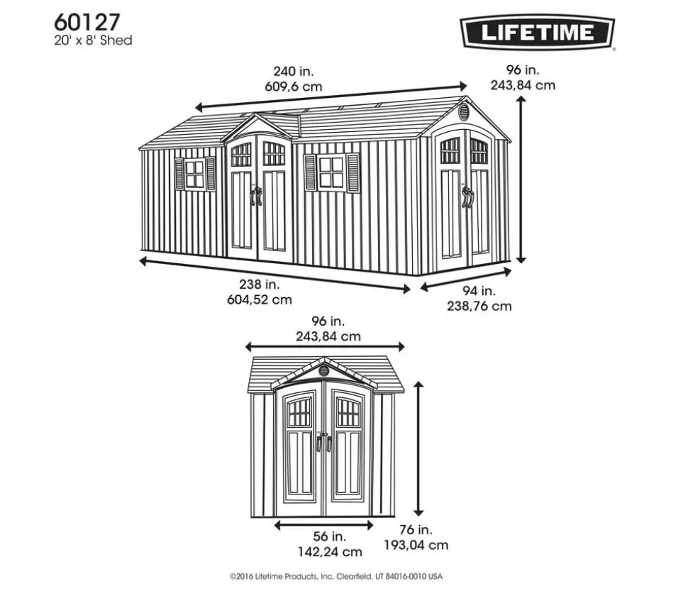 Lifetime Gerätehaus Makro, ca. B609,6/H243,84/T243,84 cm