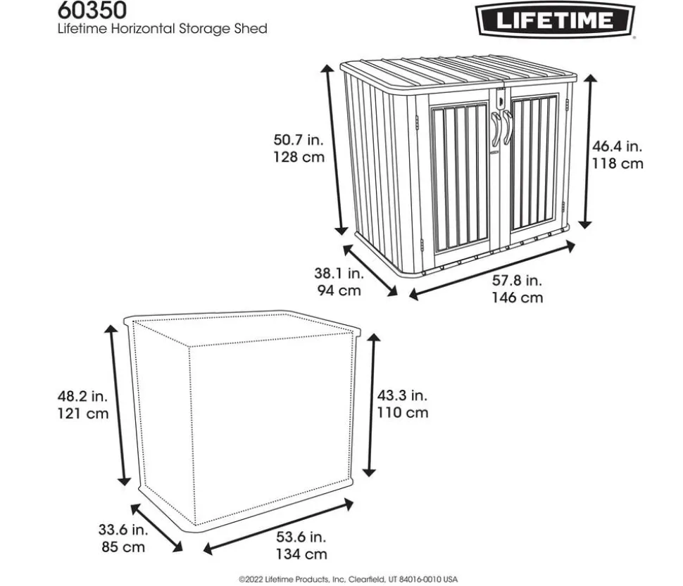 Lifetime Mülltonnenverkleidung Phil 2er Box, ca. B146/H128/T94 cm