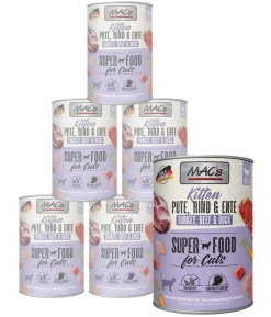 MAC's CAT Nassfutter für Katzen Kitten, Ente, Rind & Pute, 6 x 200 g/400 g