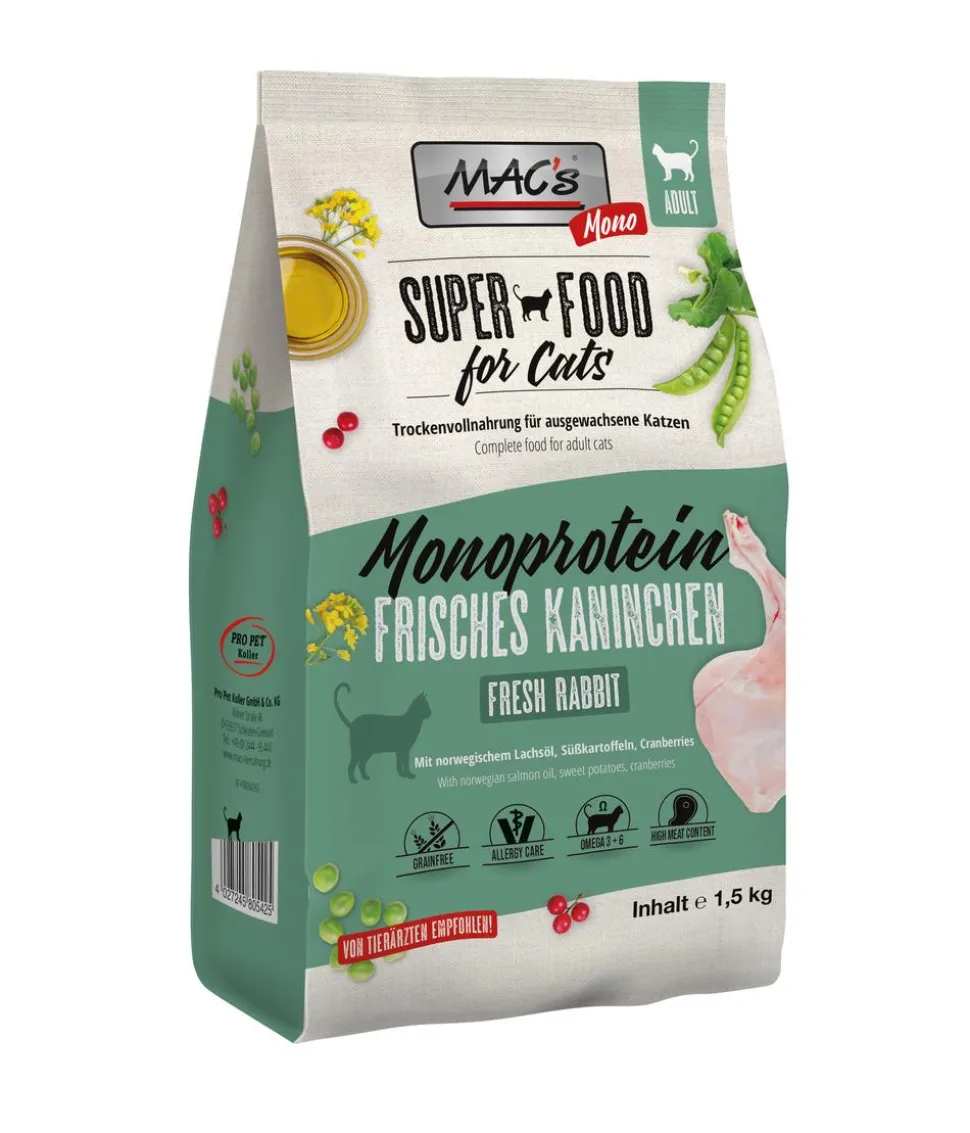 MAC's CAT Trockenfutter für Katzen Monoprotein Cat Adult, Kaninchen