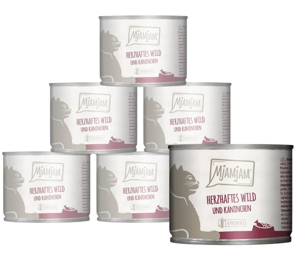 MjAMjAM® Nassfutter für Katzen herzhaftes Wild & Kaninchen, Adult