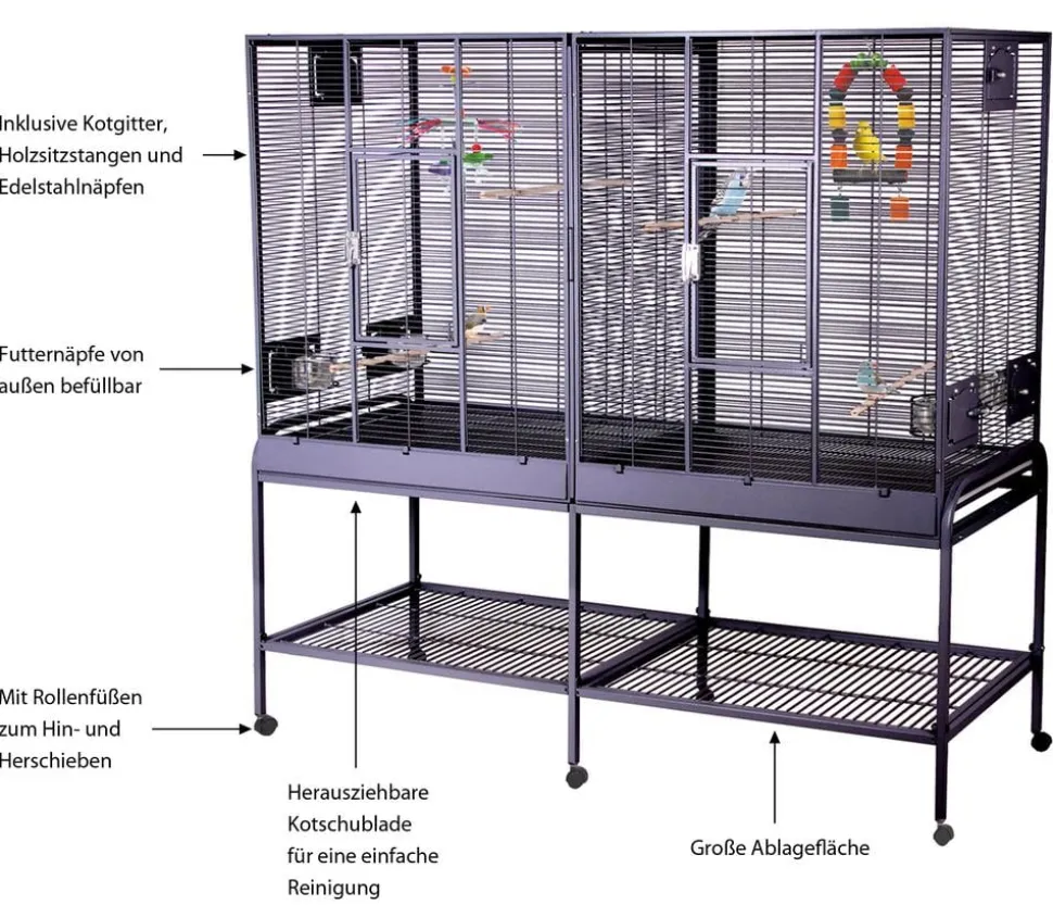 Montana Vogelvoliere Madeira Double, Antik, ca. B165/H155/T54 cm